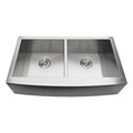 Gourmetier GKTDF36209 Drop-In Stainless Steel Double Bowl Farmhouse Kitchen Sink,  GKTDF36209